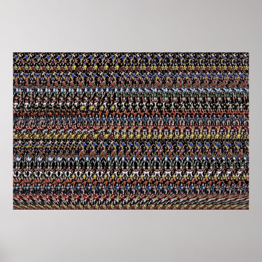 36"x24" "サッカースター" 3Dポスター(魔法アイ®) ポスター (正面)