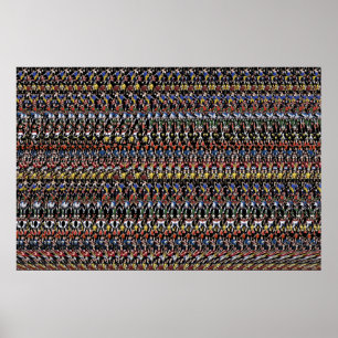 36"x24"「サッカースター」3Dポスター(魔法Eye®) ポスター