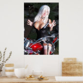 36"x24" Chrisy Kittens Red Motorcyle ポスター (キッチン)