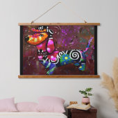 36"x26"ウォールタペストリーお洒落ダックスユンド犬 吊り下げ型タペストリー (寝室)