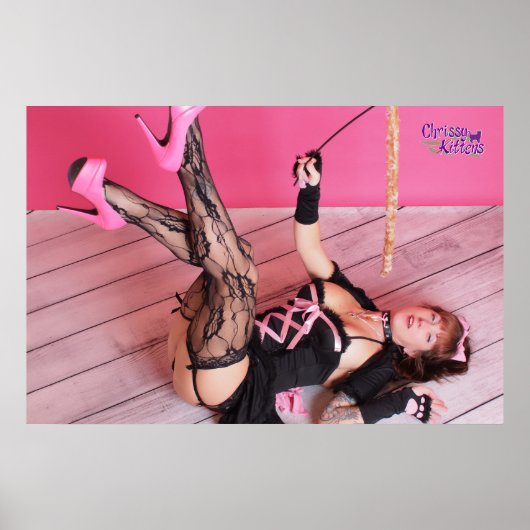 36" x 24"クリッシー子猫が波を打ち上げる! ポスター (正面)