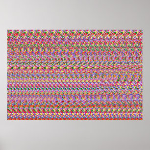 36" x 24" "プールサメ" 3Dポスター(魔法アイ®) ポスター