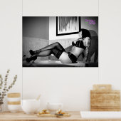 36" x 24" Chrisy Kittens B&W By The Tab ポスター (キッチン)