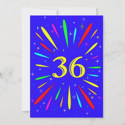 36th誕生日パーティーの招待状の爆発 招待状 (正面)