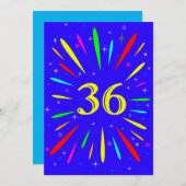 36th誕生日パーティーの招待状の爆発 招待状 (正面/裏面)