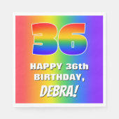 36th Birthday: Colorful, Fun Rainbow Pattern # 36 スタンダードランチョンナプキン (正面)