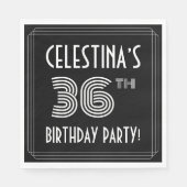 36th Birthday Party:アールデコスタイル+名前をカスタムする スタンダードランチョンナプキン (正面)