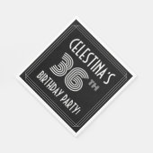 36th Birthday Party:アールデコスタイル+名前をカスタムする スタンダードランチョンナプキン (角)