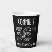 36th Birthday Party:アールデコスタイル+名前をカスタムする 紙コップ (裏面)