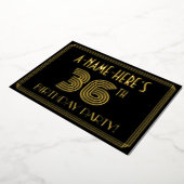 36th Birthday Party —アールデコスタイル「36」 +名前 箔招待状 (回転した状態)