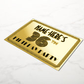 36th Birthday Party —アールデコスタイル「36」 & Name 箔招待状 (回転した状態)