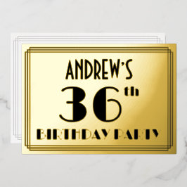 36th Birthday Party —アールデコ検索「36」 +名前 箔招待状