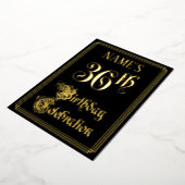 36th Birthday Party – スクリプファンシートと名前をカスタムする 箔招待状 (回転した状態)