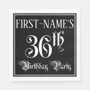 36th Birthday Party – スクリプファンシート+名前をカスタムする スタンダードランチョンナプキン