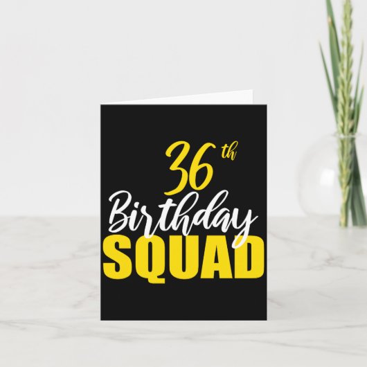 36th Happy Birthday Squad Party Bday Family Group  カード (正面)
