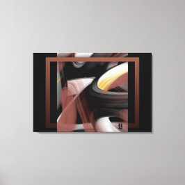 36x24" トレンド抽象芸術 ブラック ホワイト パウダリー キャンバスプリント