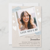 37おもしろい歳の誕生日招待状写真 招待状 (正面)