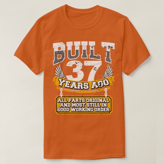 37おもしろい番目の誕生日シャツのヴィンテージ構築年37年 Tシャツ (デザイン正面)
