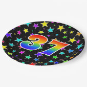 37イベント:はっきりした,おもしろい，レインボーカラフル37 ペーパープレート (アングル)