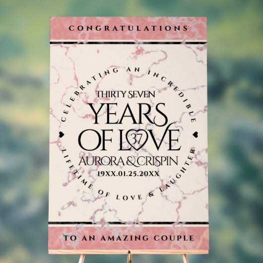 37エレガントth Alabasterの結婚記念日 アクリルサイン (ニュートラル)