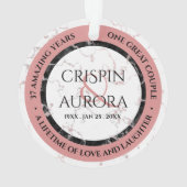 37エレガントth Alabasterの結婚記念日 オーナメント (裏面)