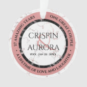 37エレガントth Alabasterの結婚記念日 オーナメント (正面)