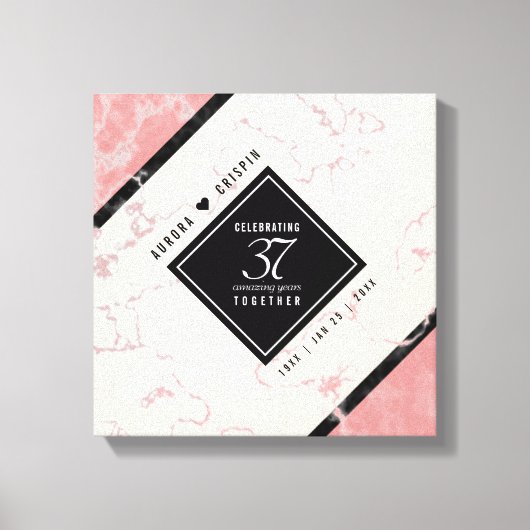 37エレガントth Alabasterの結婚記念日 キャンバスプリント (正面)