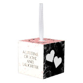 37エレガントth Alabasterの結婚記念日 キューブオーナメント (裏面アングル)