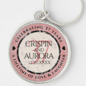 37エレガントth Alabasterの結婚記念日 キーホルダー (正面)