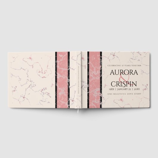 37エレガントth Alabasterの結婚記念日 ゲストブック (全面)