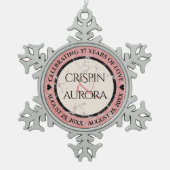 37エレガントth Alabasterの結婚記念日 スノーフレークピューターオーナメント (正面)