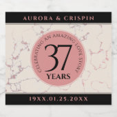 37エレガントth Alabasterの結婚記念日 スパークリングワインラベル (シングルラベル)