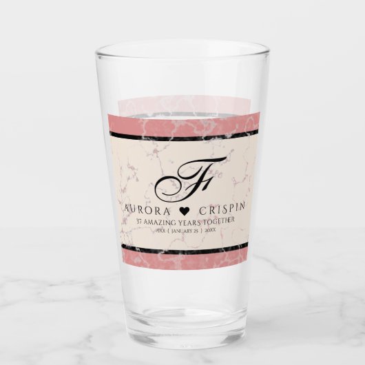 37エレガントth Alabasterの結婚記念日 タンブラーグラス (正面)