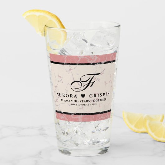 37エレガントth Alabasterの結婚記念日 タンブラーグラス (アイス正面)