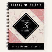 37エレガントth Alabasterの結婚記念日 ノートブック (正面)