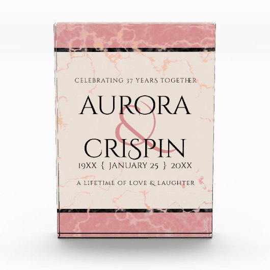 37エレガントth Alabasterの結婚記念日 フォトブロック (正面)