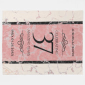 37エレガントth Alabasterの結婚記念日 フリースブランケット (正面(横))