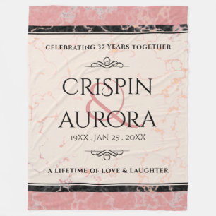 37エレガントth Alabasterの結婚記念日 フリースブランケット