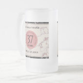 37エレガントth Alabasterの結婚記念日 フロストグラスビールジョッキ (正面左)