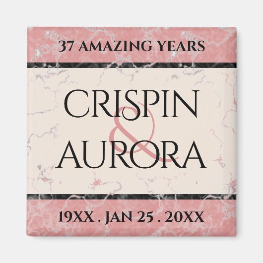 37エレガントth Alabasterの結婚記念日 マグネット (正面)