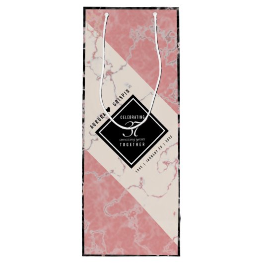 37エレガントth Alabasterの結婚記念日 ワインギフトバッグ (裏面)