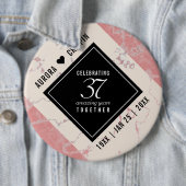 37エレガントth Alabasterの結婚記念日 缶バッジ (インサイチュ)