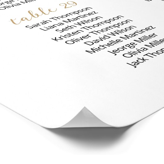 37テーブル席の座席一覧プランを見つける ポスター (角)