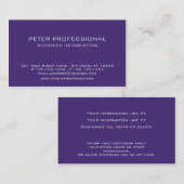 37モダンプロフェッショナル名刺紫 名刺 (正面/裏面)