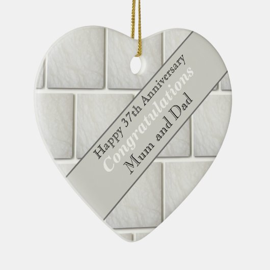 37周年記念結婚アラバスター セラミックオーナメント (右)