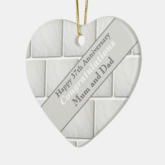 37周年記念結婚アラバスター セラミックオーナメント (左)