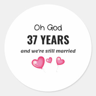 37周年記念結婚贈おもしろいり物 ラウンドシール