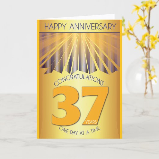 37回目の断酒記念日 | ゴールデンレイ12ステップ カード (黄色い花)