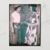 37女性のカーボーイヴィンテージはがき再生 ポストカード (正面)