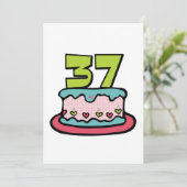37歳お誕生日ケーキ カード (スタンド正面)